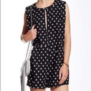 Free People Black and White Patterned Romper